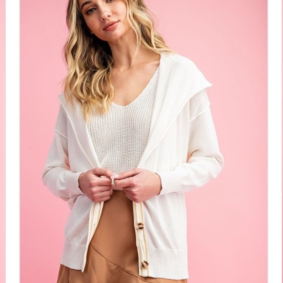 🤍LIGHTWEIGHT KNIT BUTTON DETAILED CARDIGAN - Picture 5 of 5